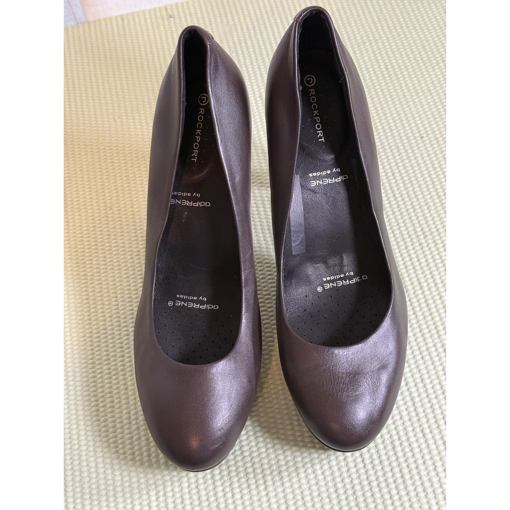 Rockport by Adidas's Women's Brown Leather Round Toe 4 inch Stiletto Pumps US 10
